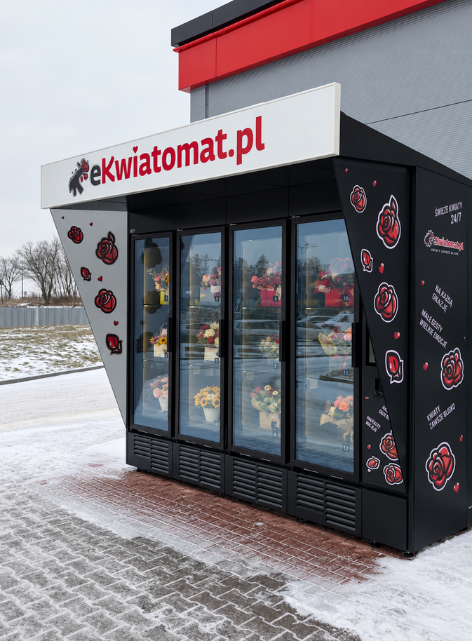 Kwiatomat obok stacji paliw Intermarche w Świebodzinie