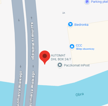 Mapa dojazdu do kwiatomatu w Międzyrzeczu